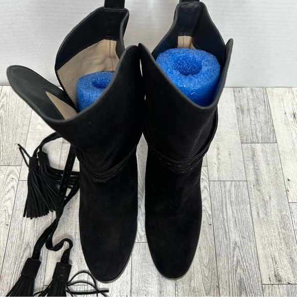 Michael Kors Collection Palmer suede tassel heeled bootie black size 36 Euro - Picture 3 of 13